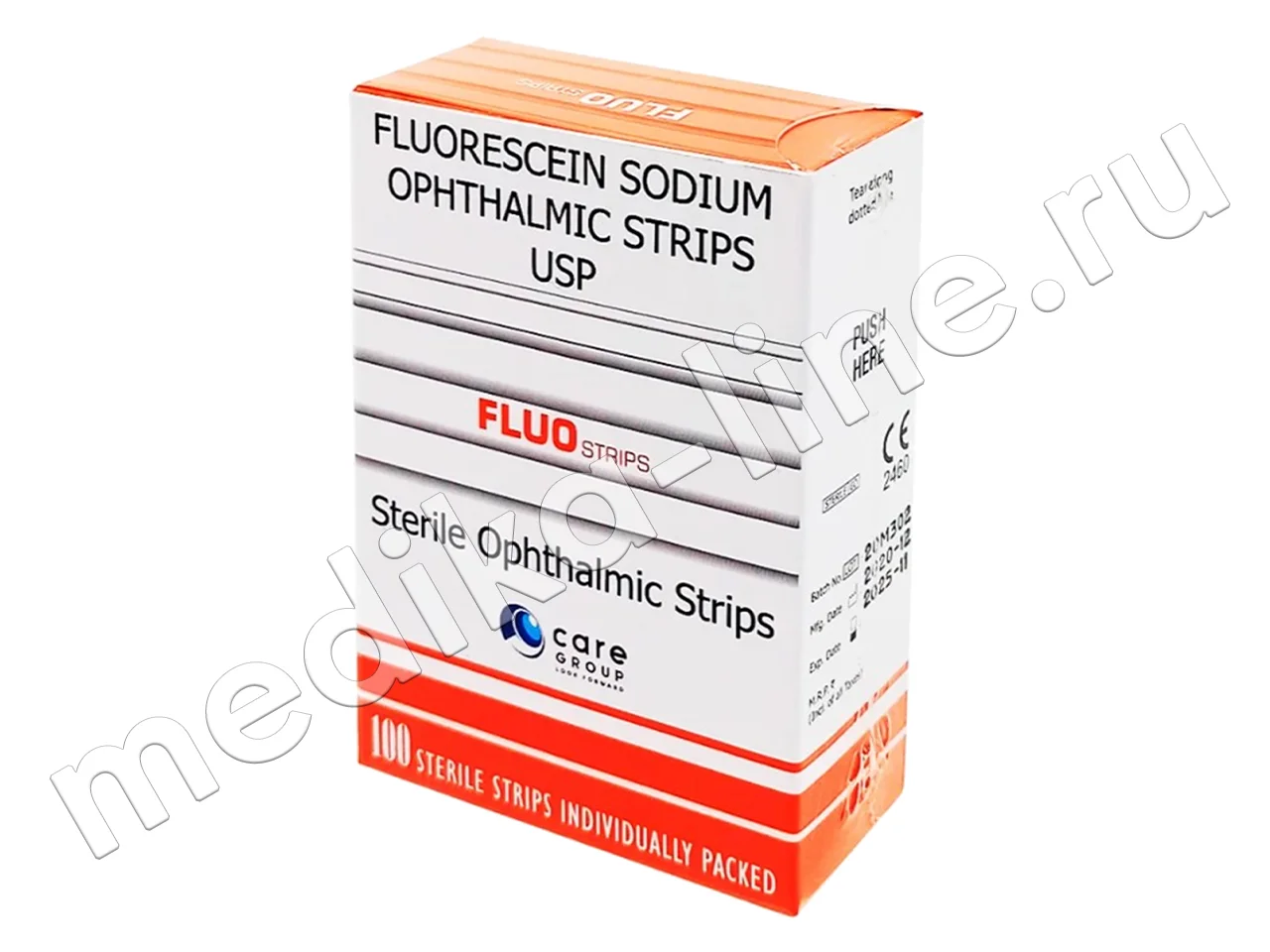 Тест-полоски офтальмологические FluoStrips №100, Contacare, Индия
